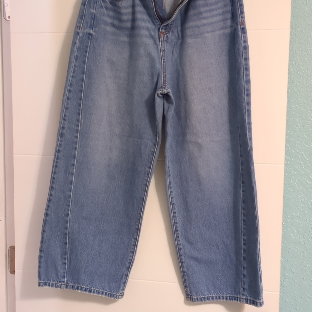 Circus NY Classic Blue High Waisted Women's Wide Leg Cropped Jeans Sz 31 - Picture 6 of 12